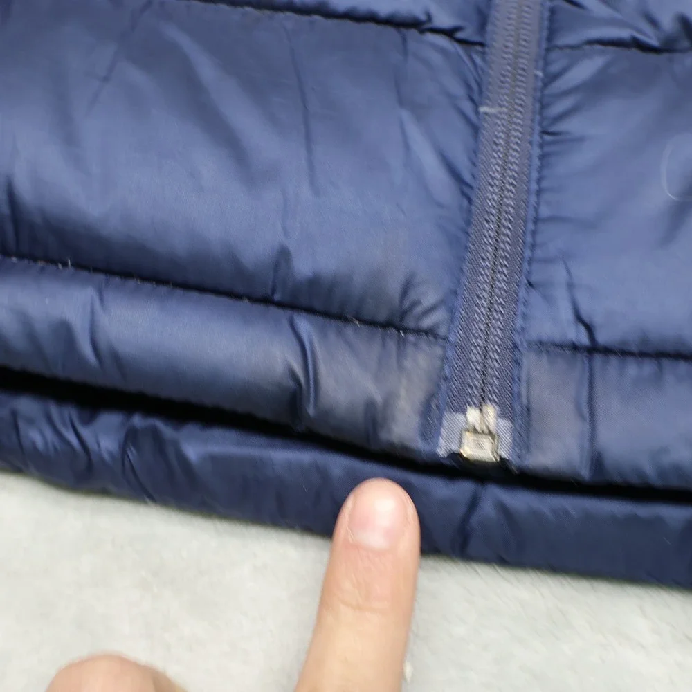 Eddie Bauer Down Vest‎ Mens Large Blue EB800 Puffer Quilted Outdoor Insulated